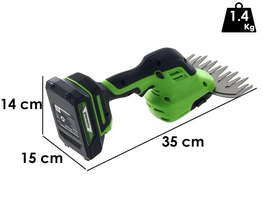 Cisaille à Batterie Pour L'herbe GREENWORKS G24SHT -Kit Batterie De 24V/2.0ah Et Chargeur 3 Cisaille à Batterie Pour L'herbe GREENWORKS G24SHT -Kit Batterie De 24V/2.0ah Et Chargeur