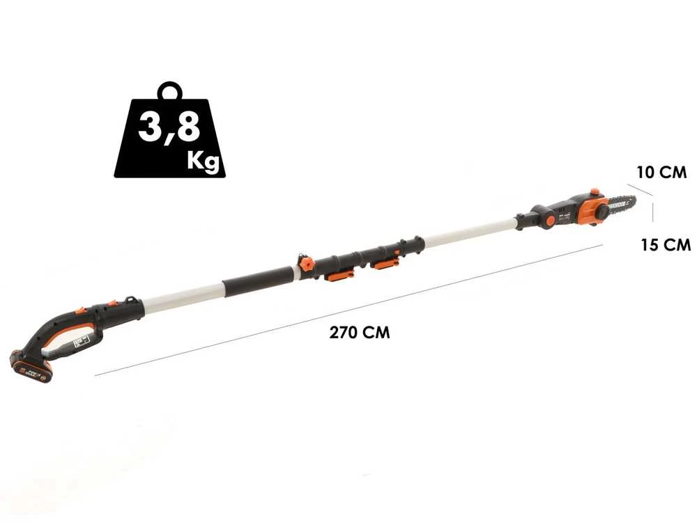 Perche D'élagage à Batterie Sur Perche Téléscopique Worx WG349E - 2Ah Da 20V 4 Perche D'élagage à Batterie Sur Perche Téléscopique Worx WG349E - 2Ah Da 20V – Image 2