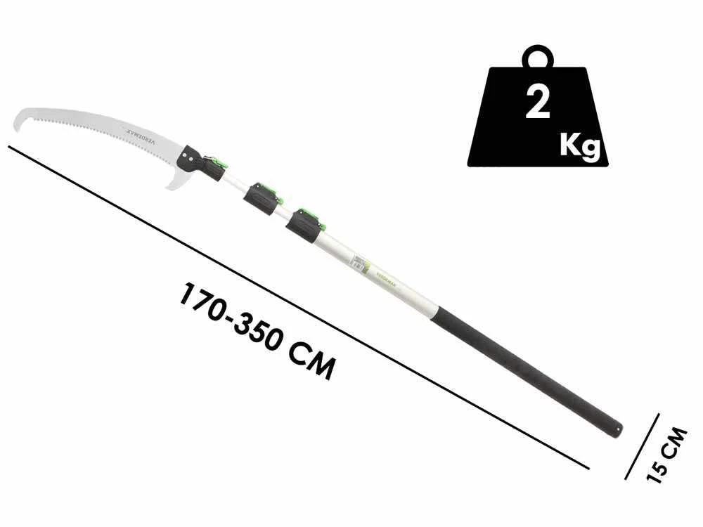 Scie De Jardin Verdemax + Perche Télescopique 3 Sections 130-310 Cm 4 Scie De Jardin Verdemax + Perche Télescopique 3 Sections 130-310 Cm – Image 2