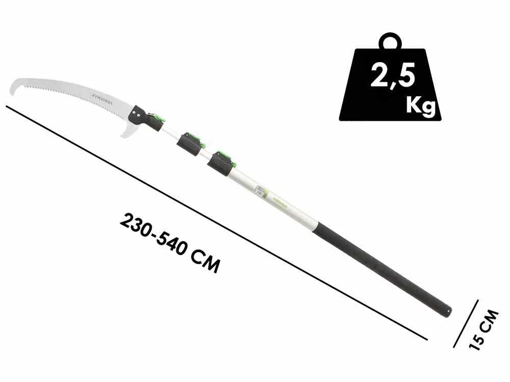 Scie De Jardin Verdemax + Perche Télescopique 3 Sections 190-500 Cm 4 Scie De Jardin Verdemax + Perche Télescopique 3 Sections 190-500 Cm – Image 2