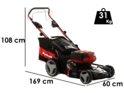 Tondeuse à Gazon à Batterie Einhell GE-CM 36/47 S HW Li - Tondeuse Autotractée 47 Cm - 4 X 4Ah