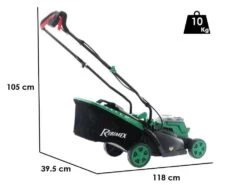 Tondeuse à Poussée à Batterie RIBIMEX PRBAT20-TON33 - Batterie De 20V 4Ah - Largeur De Coupe 34 Cm